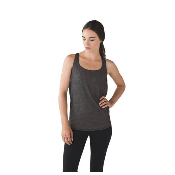 LULULEMON ATHLETICA Wild Tank in Heathered Black/Black Size 4 - Picture 2 of 6